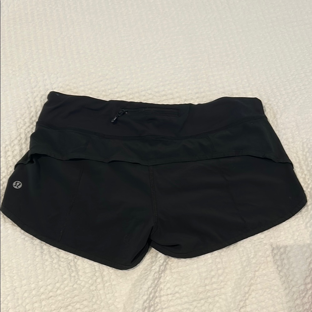 Lululemon Athletica Black Athletic Shorts with Curved Hem